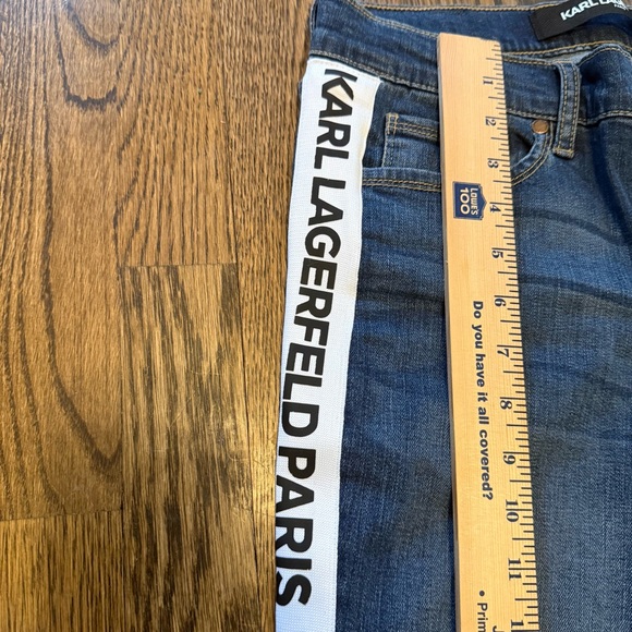 Karl Lagerfeld Blue Jeans with Logo Side Stripe - Picture 4 of 6